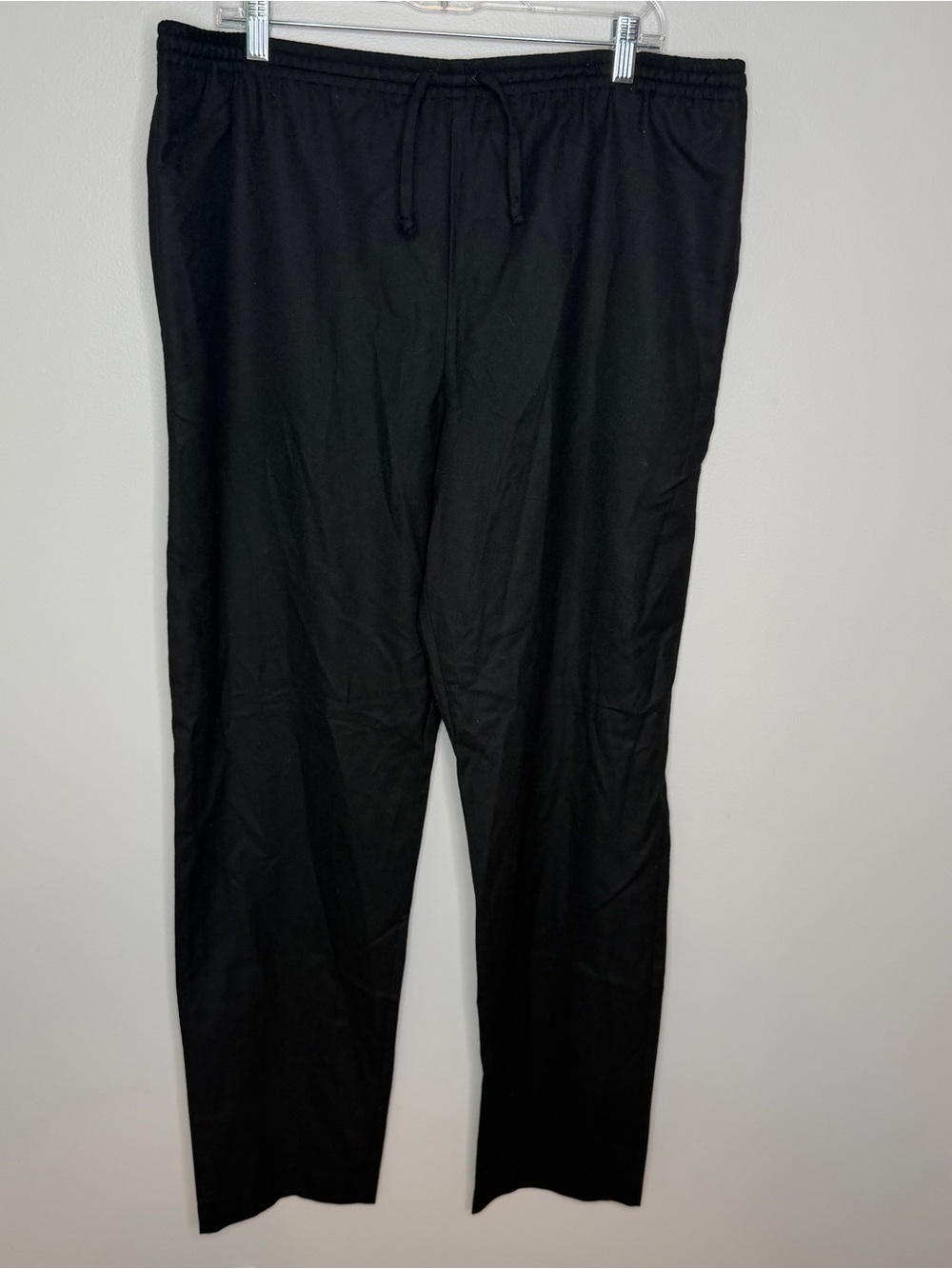 Eskandar 100% Wool Drawstring Pull On Pant Black Womens S/M